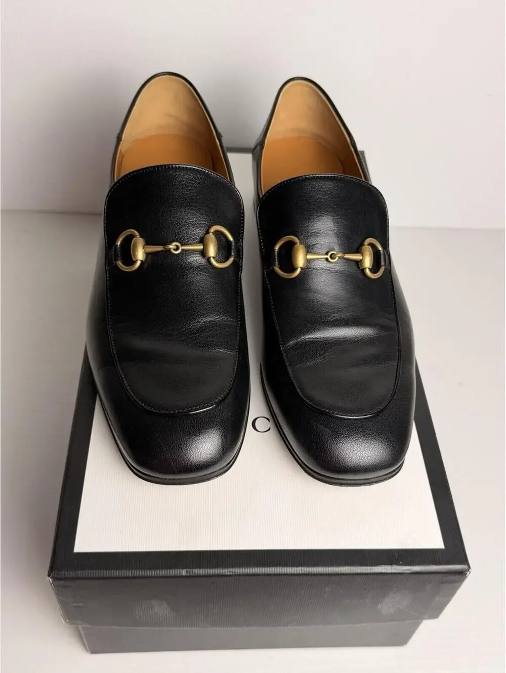 Gucci Men's Classic Horsebit Leather Loafers Black SZ 8